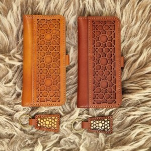 کیف پول چرم طبیعی دستدوز